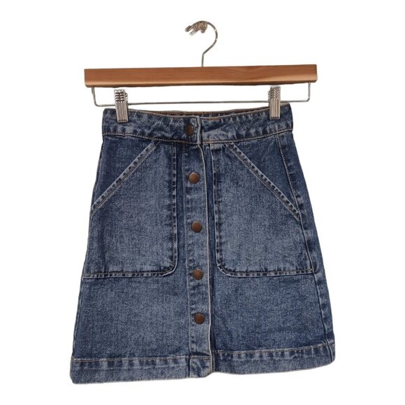 Mini Jean Skirt Button Front Size XS - Picture 1 of 4